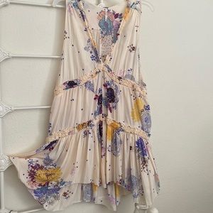 NWT FREE PEOPLE Dress Cream & Multi-Colors SZ L